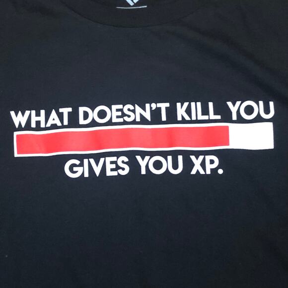 Graphic Tee Shirt What Doesn't Kill You Gives You XP Spell Out Men's XXL - Picture 2 of 4